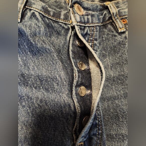 Zara Straight Leg Blue Button Fly Jeans Men's Size 31 - Picture 11 of 12